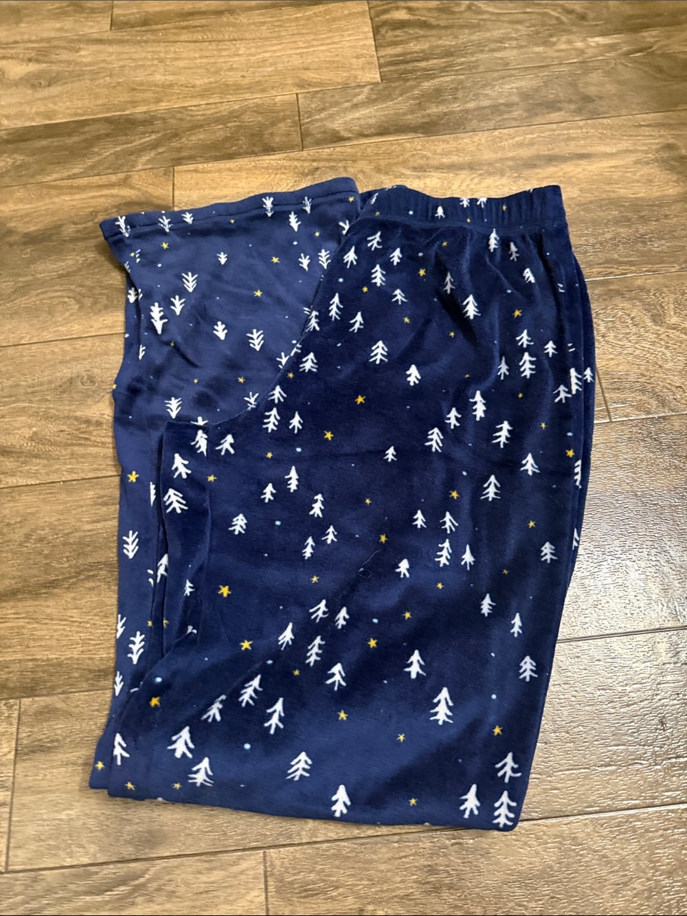 Gilligan & O'Malley Navy Pajama Pants with White Tree & Gold Star Print